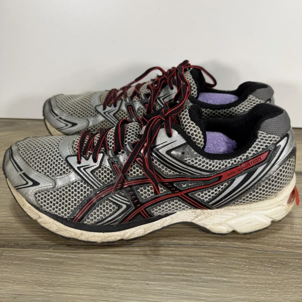 Asics Mens Gel Equation Running Shoes Size 11 4E T3F2N Gray/Red